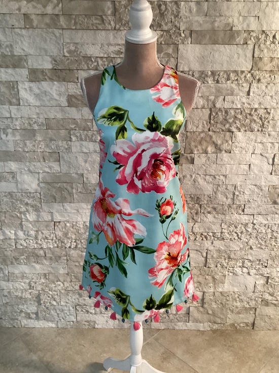 Laundry By Shelli Segal Dresses & Skirts - Laundry by Shelli Segal Women's Sleeveless Floral Pom Pom Dress